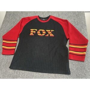 The Fox Collection Pullover Knit Sweater 2XL Hip Hop Red Black Yellow Vintage